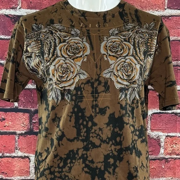 Affliction Men's Short Sleeve Graphic T-shirt - Black/Brown-Size: Large - NWOT - Picture 3 of 13